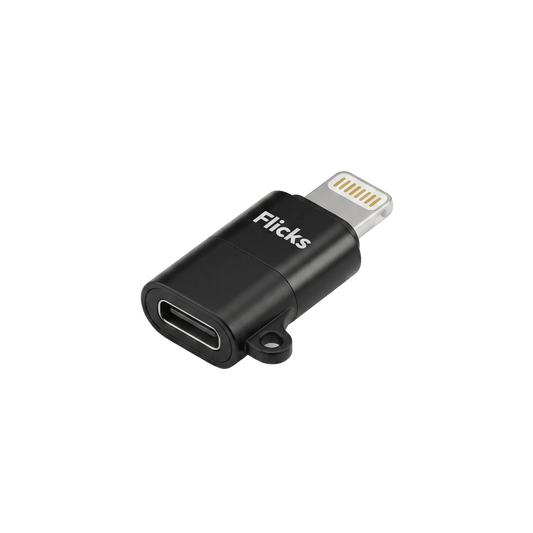 USB-C til Lightning adapter til overførsel af billeder fra Flicks kamera til iPhone