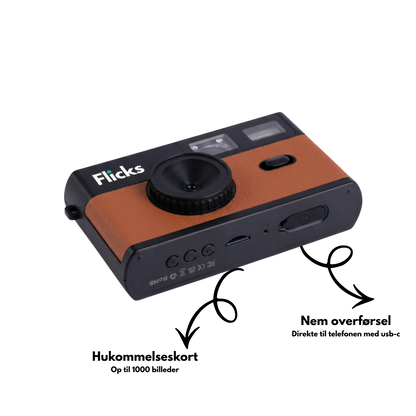 Flicks Retro engangskamera produktdetaljer og funktioner